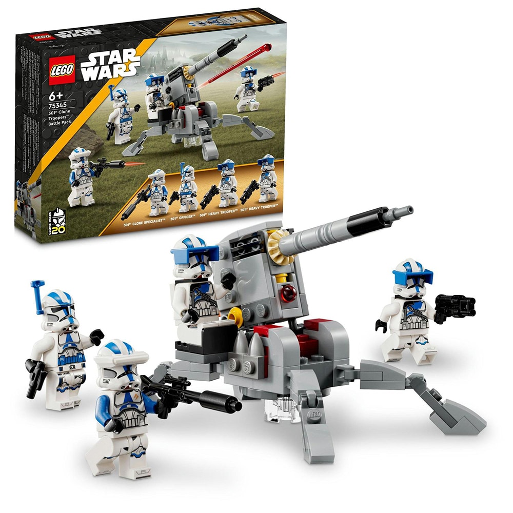 LEGO Star Wars: Pachet de lupta Clone Troopers divizia 501 75345, 6 ani+, 119 piese