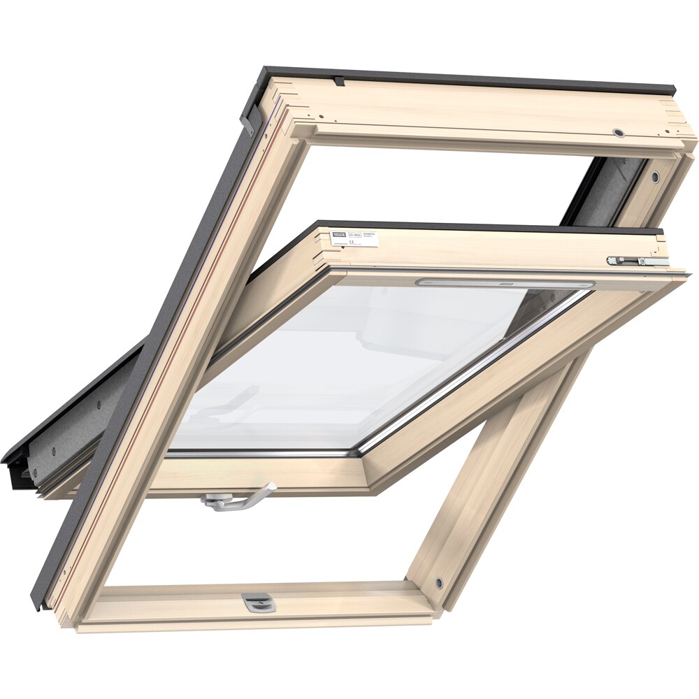Fereastra mansarda VELUX Basic GZL MK04 1051B, lemn, operare de jos, 78 x 98 cm, natur
