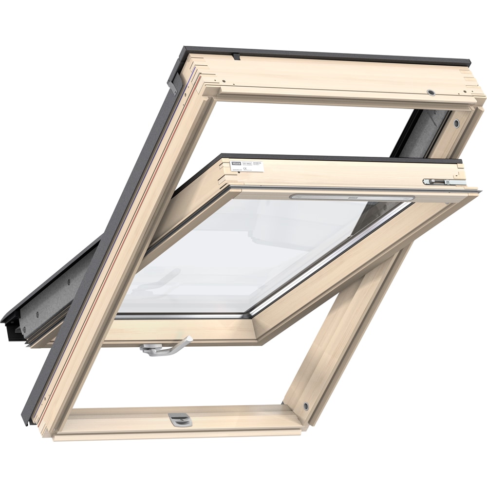 Fereastra mansarda VELUX Basic GZL PK08 1051B, lemn, operare de jos, 94 x 140 cm, natur