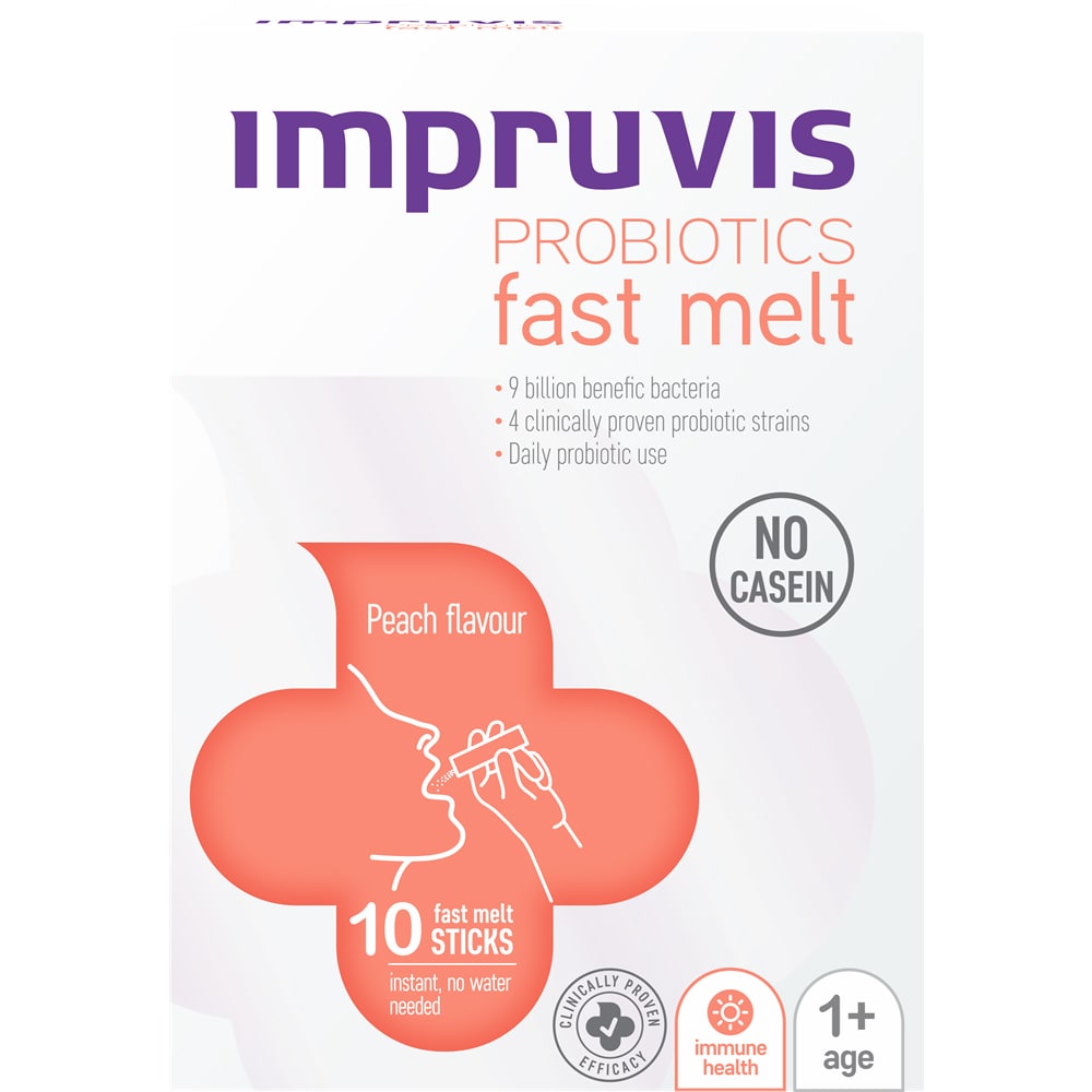 Probiotic fast melt, aroma de piersici, 10 plicuri, IMPRUVIS