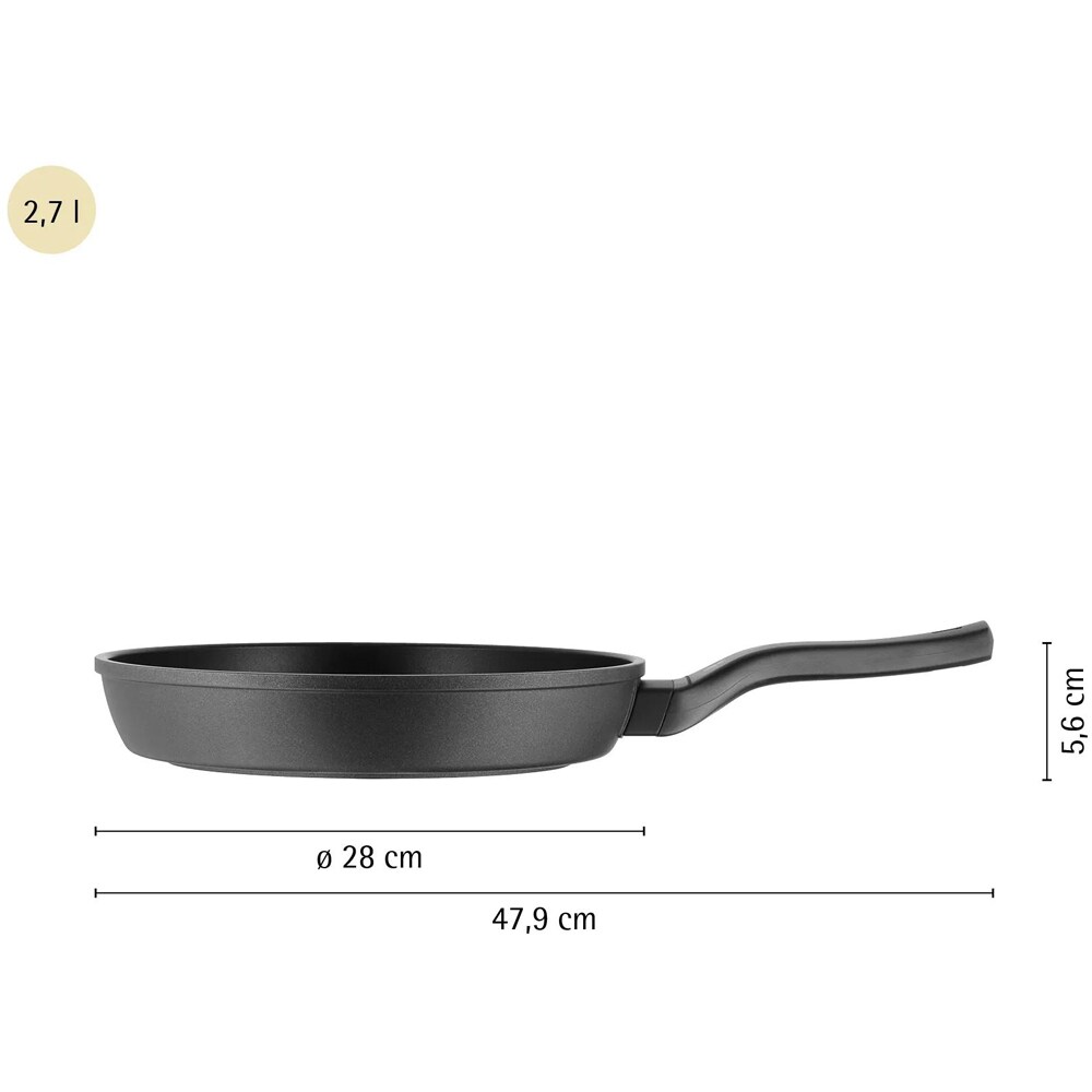 Tigaie WMF Permadur Premium, 28cm, aluminiu, negru