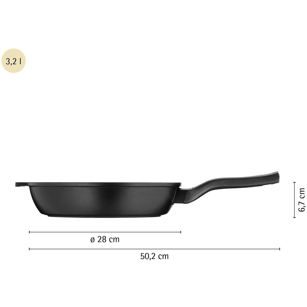 Tigaie WMF Permadur Premium, 28cm, aluminiu, negru