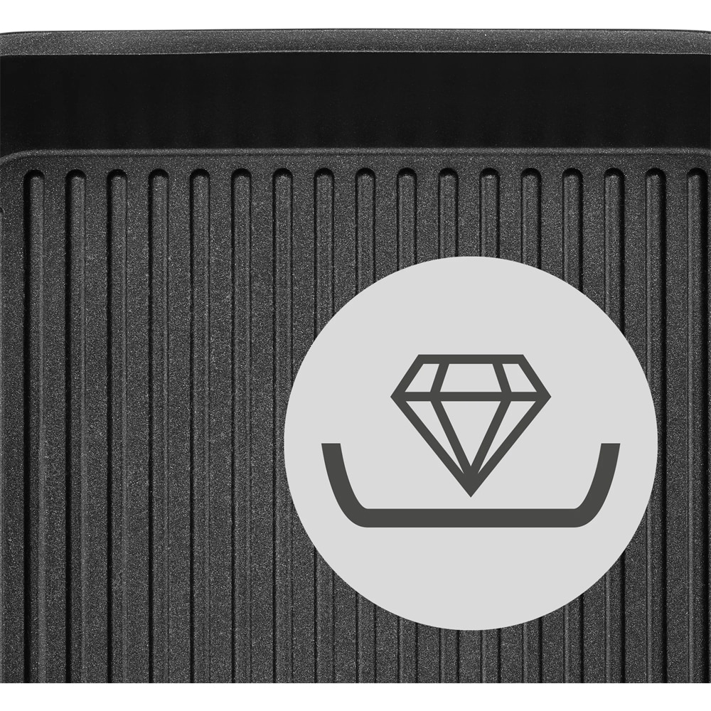 Tigaie grill WMF Permadur Premium, 28x28cm, aluminiu, negru