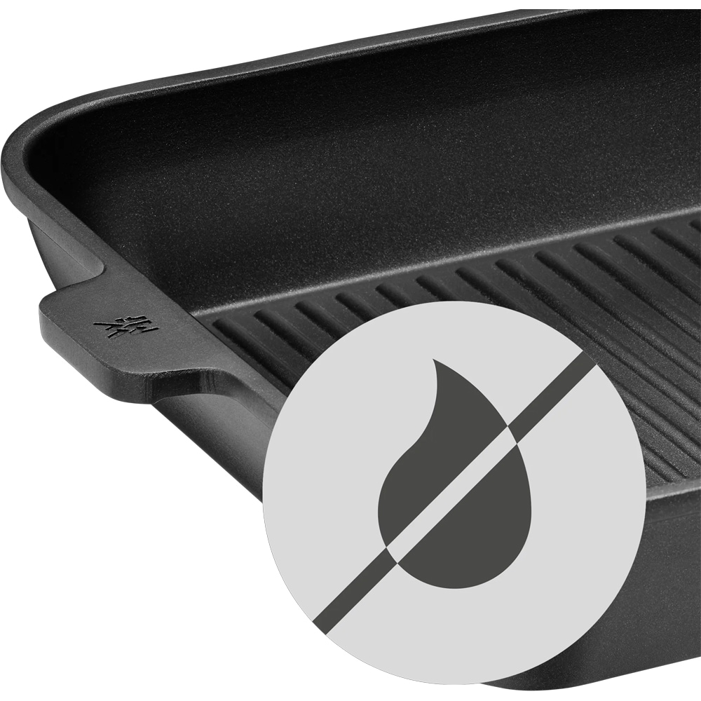 Tigaie grill WMF Permadur Premium, 28x28cm, aluminiu, negru