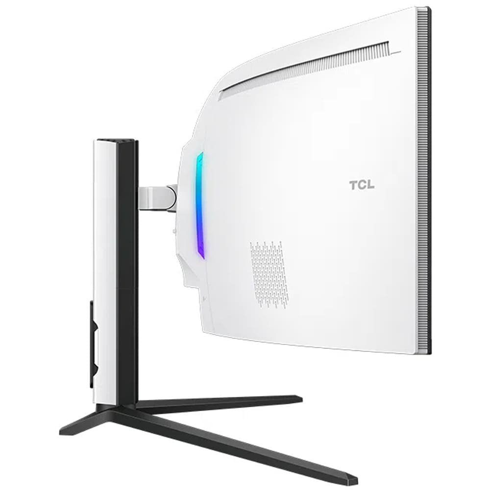 Monitor curbat QD-Mini LED Fast-HVA TCL 57R94, 57", Dual-UHD, 120Hz, FreeSync Premium, alb-negru