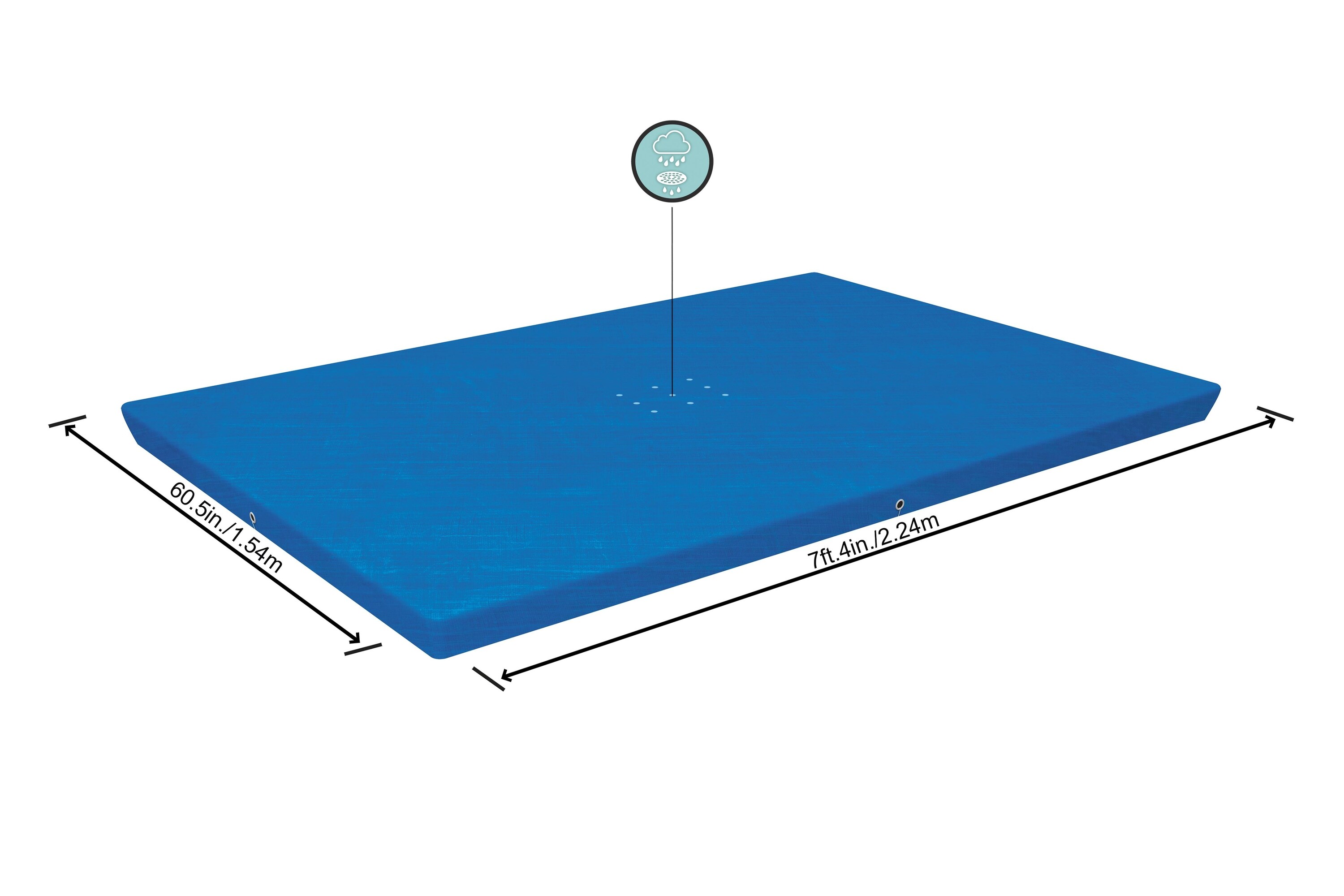 Prelata piscina BESTWAY, cu cadru, dreptunghiulara, polietilena, 221x150 cm, albastru