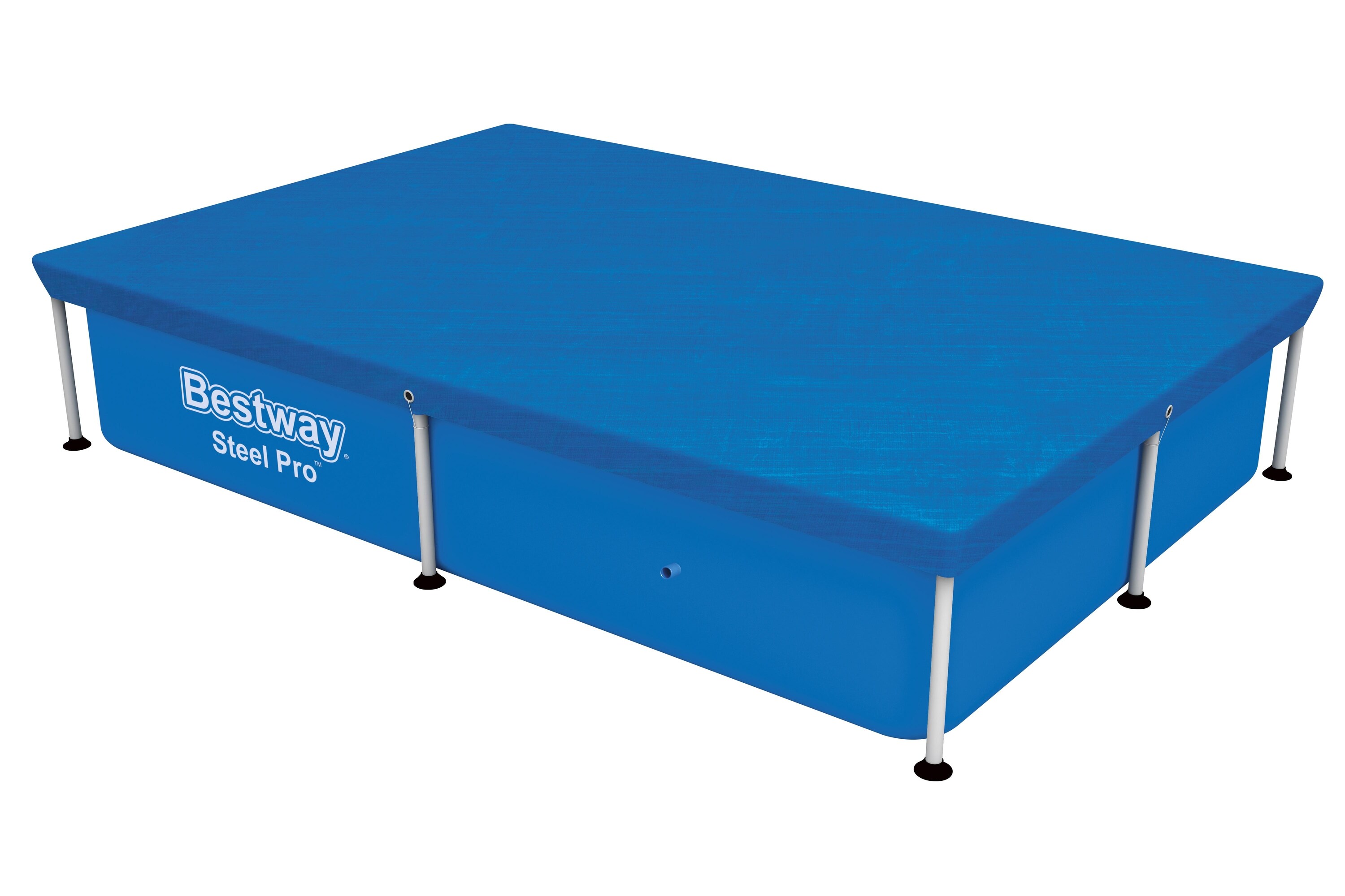 Prelata piscina BESTWAY, cu cadru, dreptunghiulara, polietilena, 221x150 cm, albastru