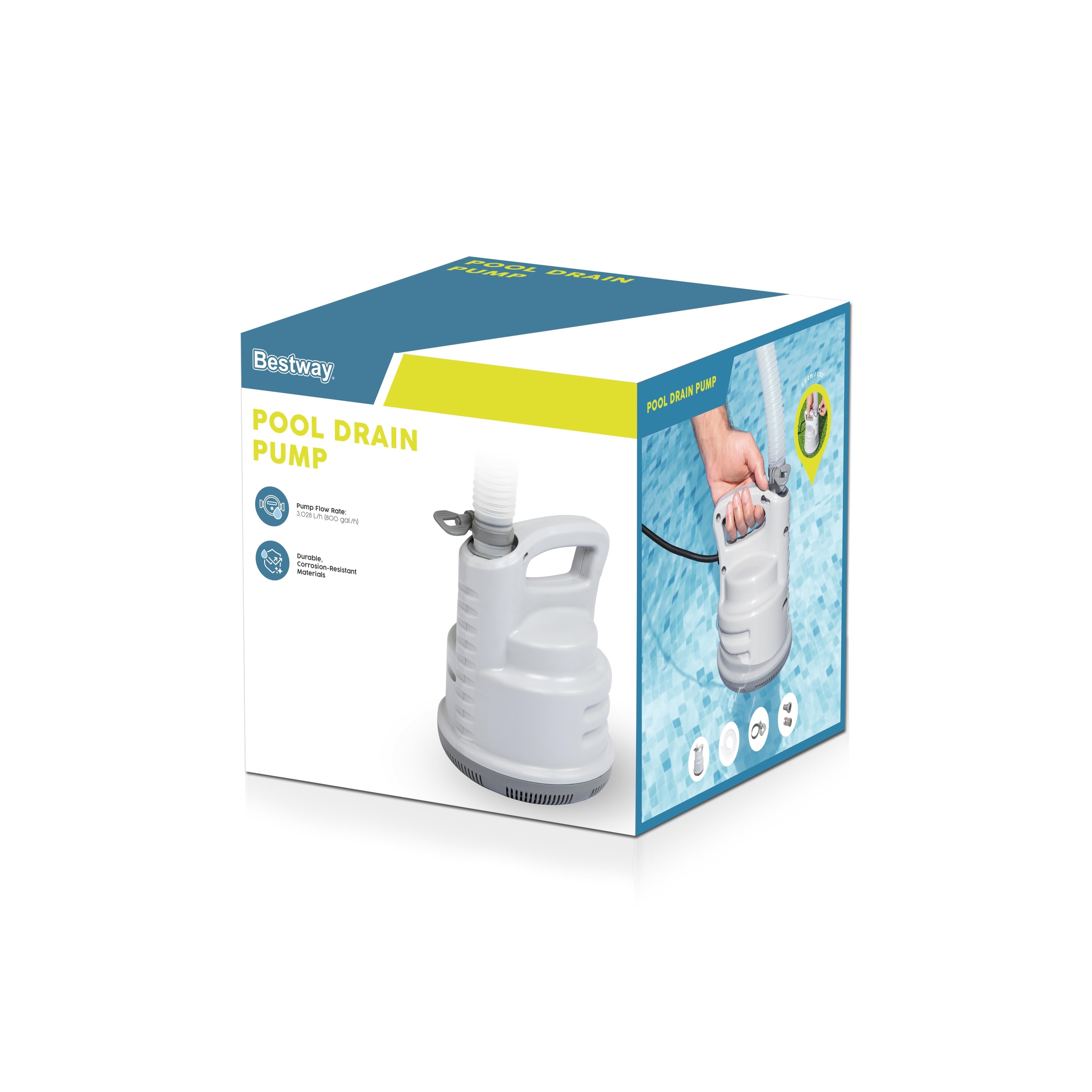 Pompa drenaj piscina BESTWAY, 3028 l/h, 80W, furtun 5m, 220-240 V