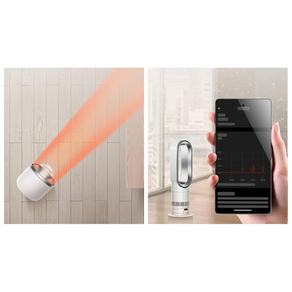 Ventilator de birou DYSON Hot+Cool AM15, Air Multiplier, 10 trepte viteza, Wi-Fi, alb