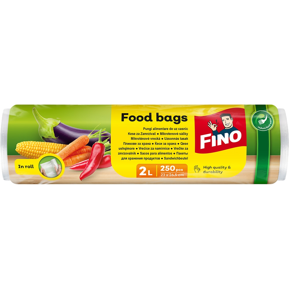 Pungi alimentare FINO, 2l, 23 x 26.5 cm, 250 bucati