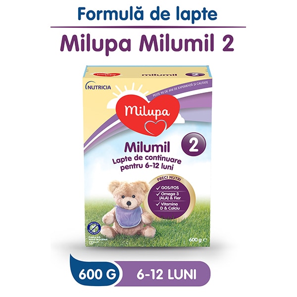 Lapte praf MILUPA MILUMIL 2 PreciNutri 615699, 6-12 luni, 600g