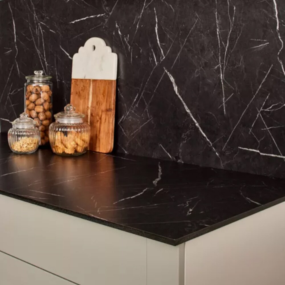 Blat bucatarie GOODHOME Marmor, 300 x 62 x 1.2 cm, gri inchis