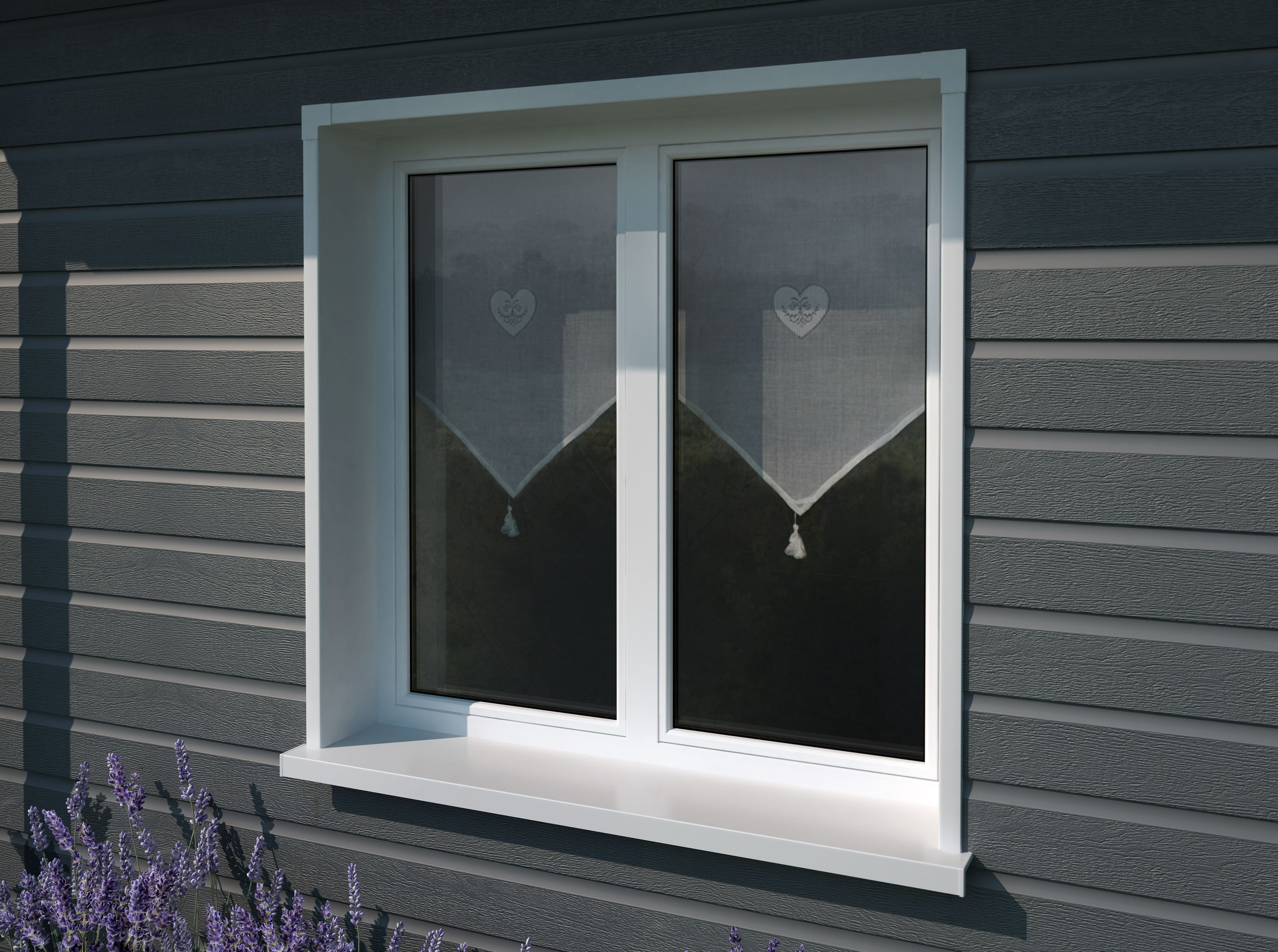 Glaf exterior VOX, PVC, 300 x 15 cm, alb