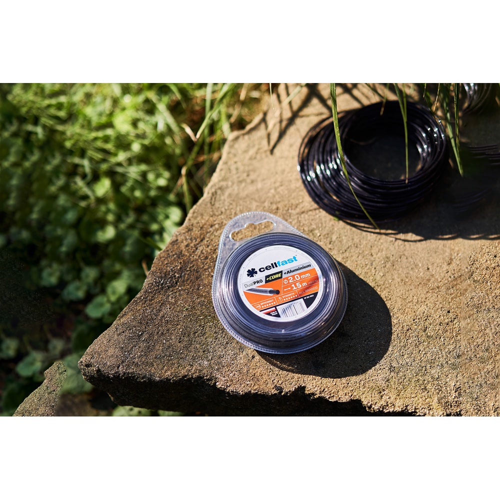 Fir insertie aluminiu trimmer, 2 mm, 15 m, negru