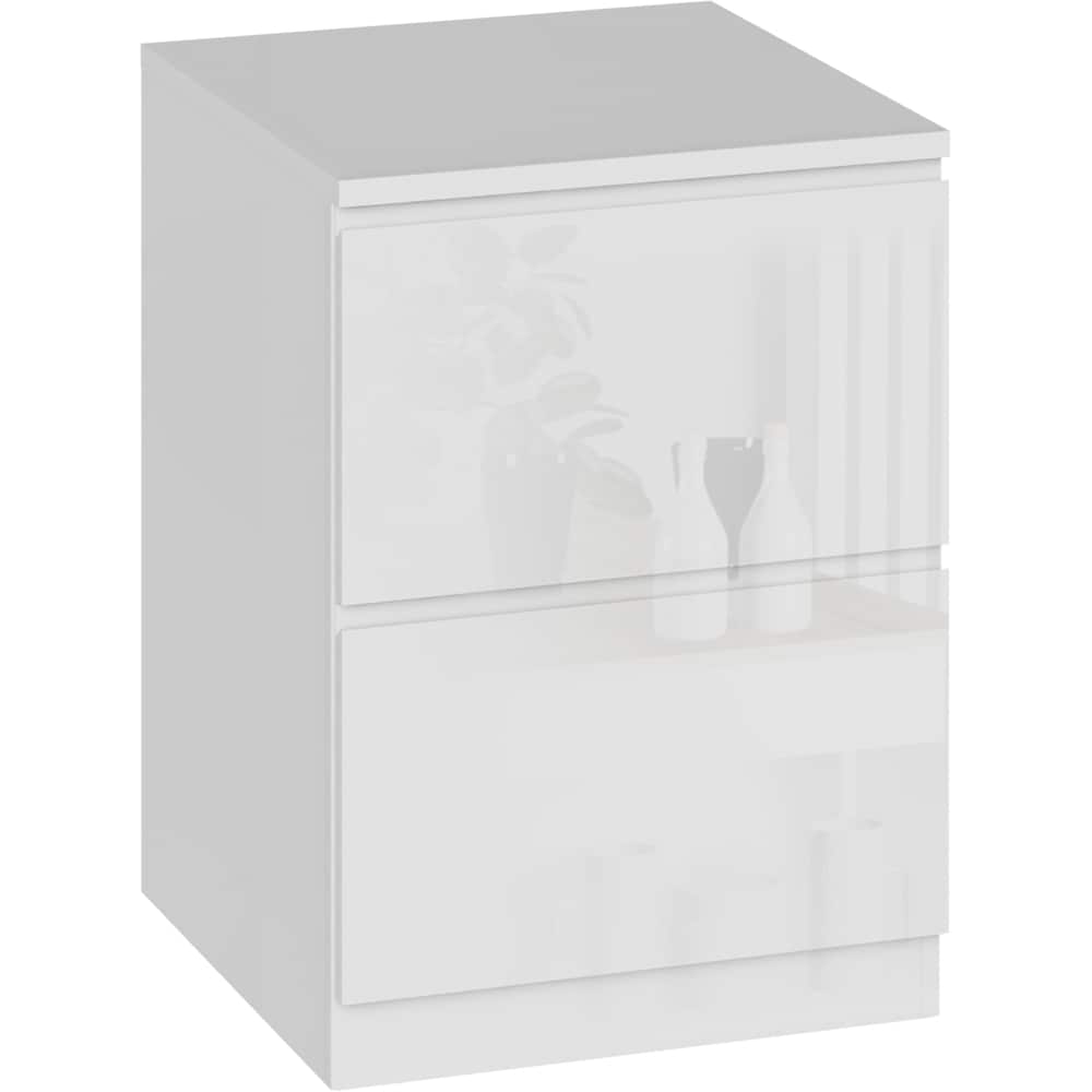 Noptiera BLACK AND WHITE Optimum 05, 40 x 40 x 56.2 cm, alb lucios