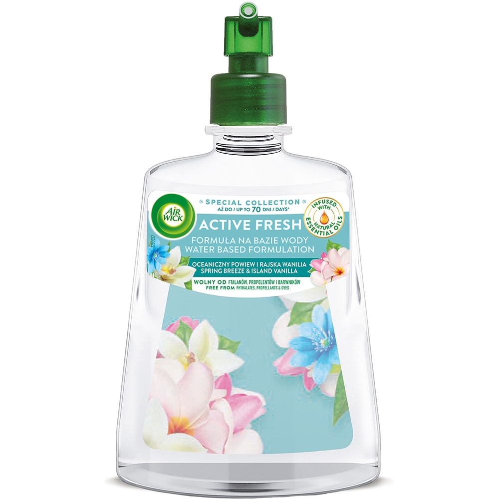 Rezerva odorizant de camera automat fara aerosoli AIR WICK, Briza de primavara & Vanilie, 228 ml