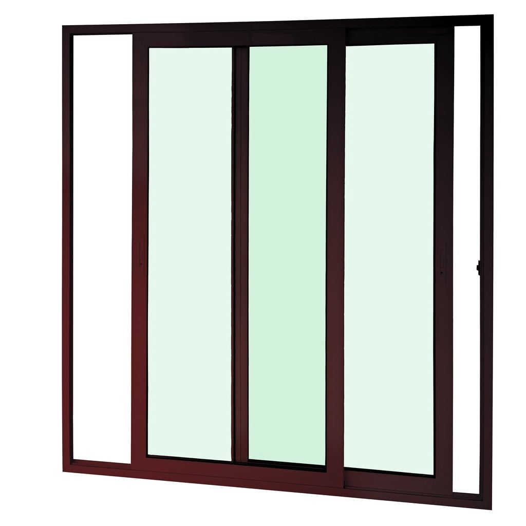 Usa exterior FENSTERWELT, cu geam, 1 camere, glisare, aluminiu, 180 x 200 cm, maro