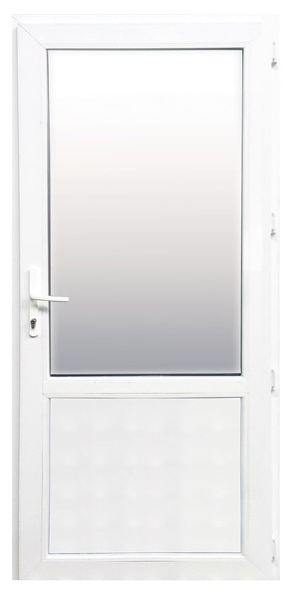 Usa exterior FENSTERWELT, cu geam, 4 camere, 2/3, dreapta, PVC, 88 x 203 cm, alb