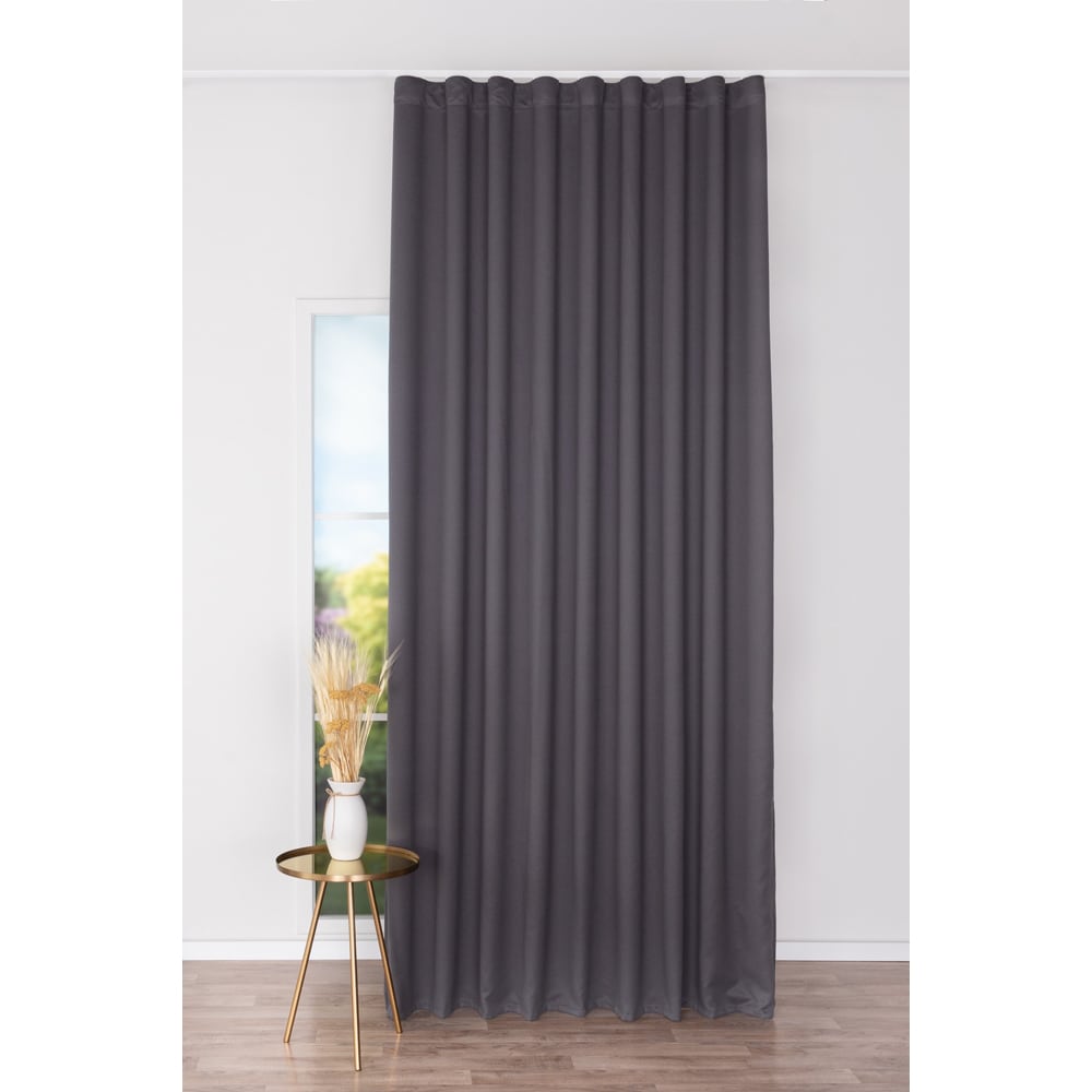 Draperie Altai, rejansa, 140 x 260 cm, semiopac, gri inchis