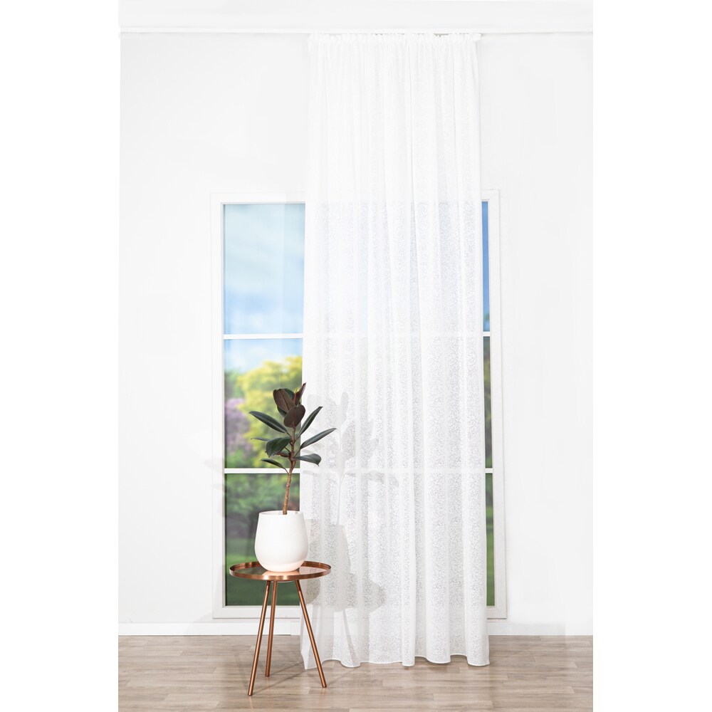 Perdea Alya, rejansa, 140 x 260 cm, alb