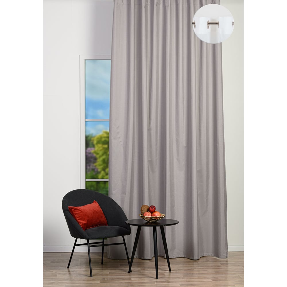 Draperie Jeff, inele, 140 x 260 cm, opac, cappuccino