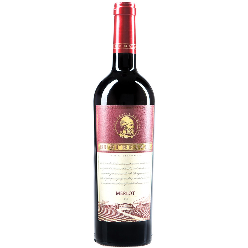 Vin rosu sec Budureasca Premium Merlot, 0.75L