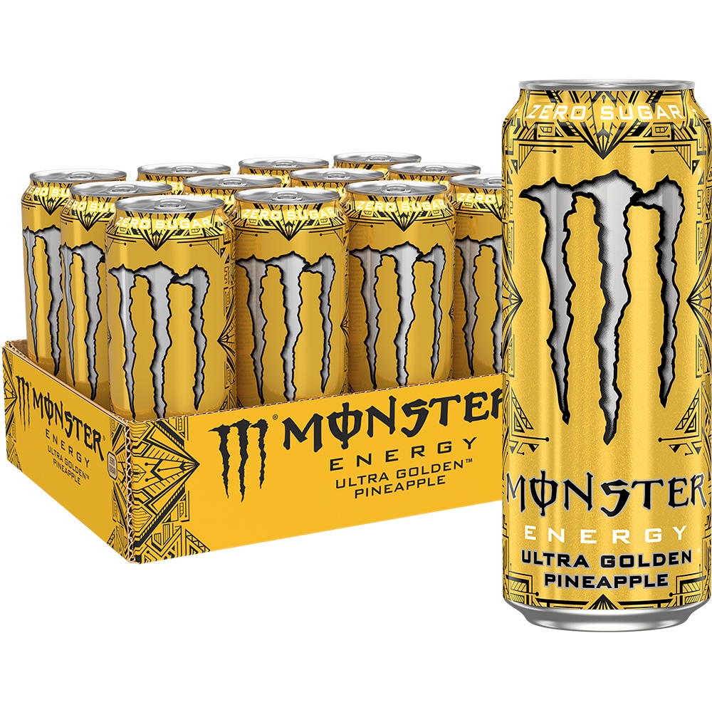Bautura energizanta MONSTER Ultra Golden Pineapple bax 0.5L x 12 doze