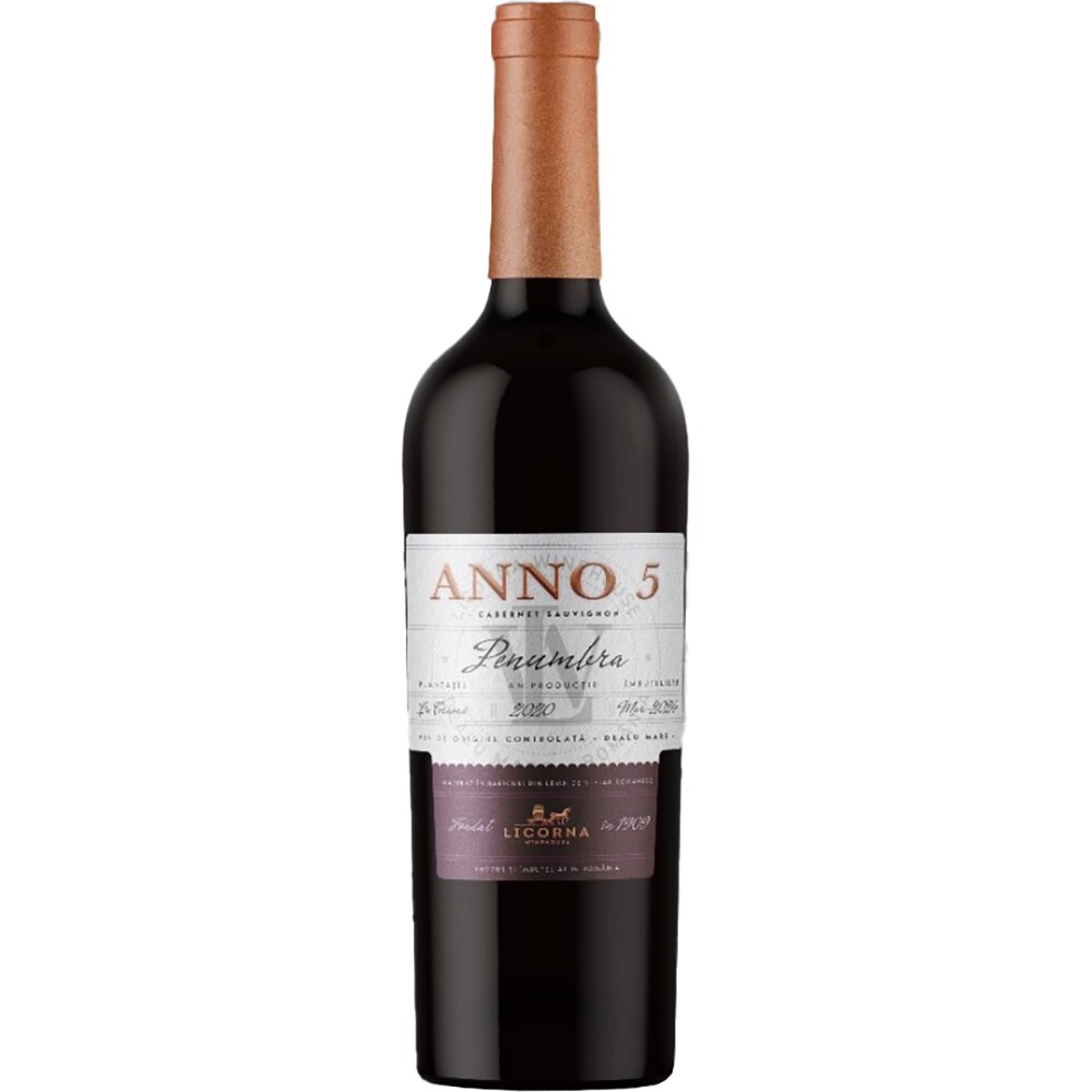 Vin rosu sec Licorna Anno 5 Cabernet Sauvignon, 0.75L