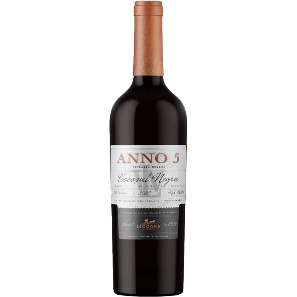 Vin rosu sec Licorna Anno 5 Fetesca Neagra, 0.75L