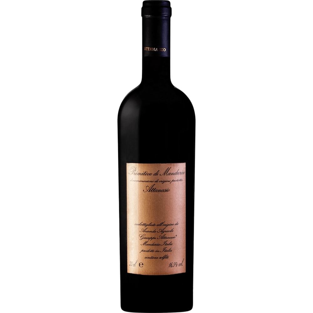 Vin rosu sec Attanasio Primitivo 2016, 0.75L