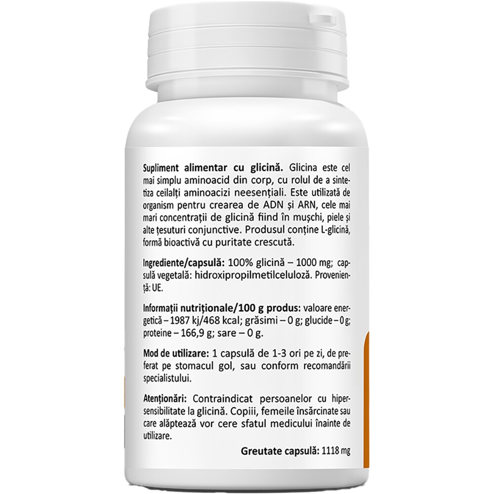 Supliment Glicina 1000 mg, 60 capsule, ZENYTH