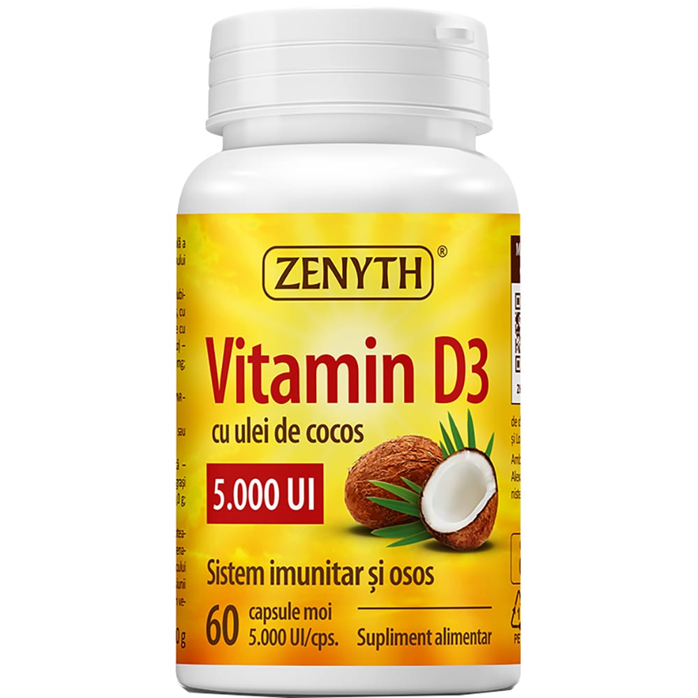 Supliment Vitamina D3 5000 UI, 60 capsule, ZENYTH