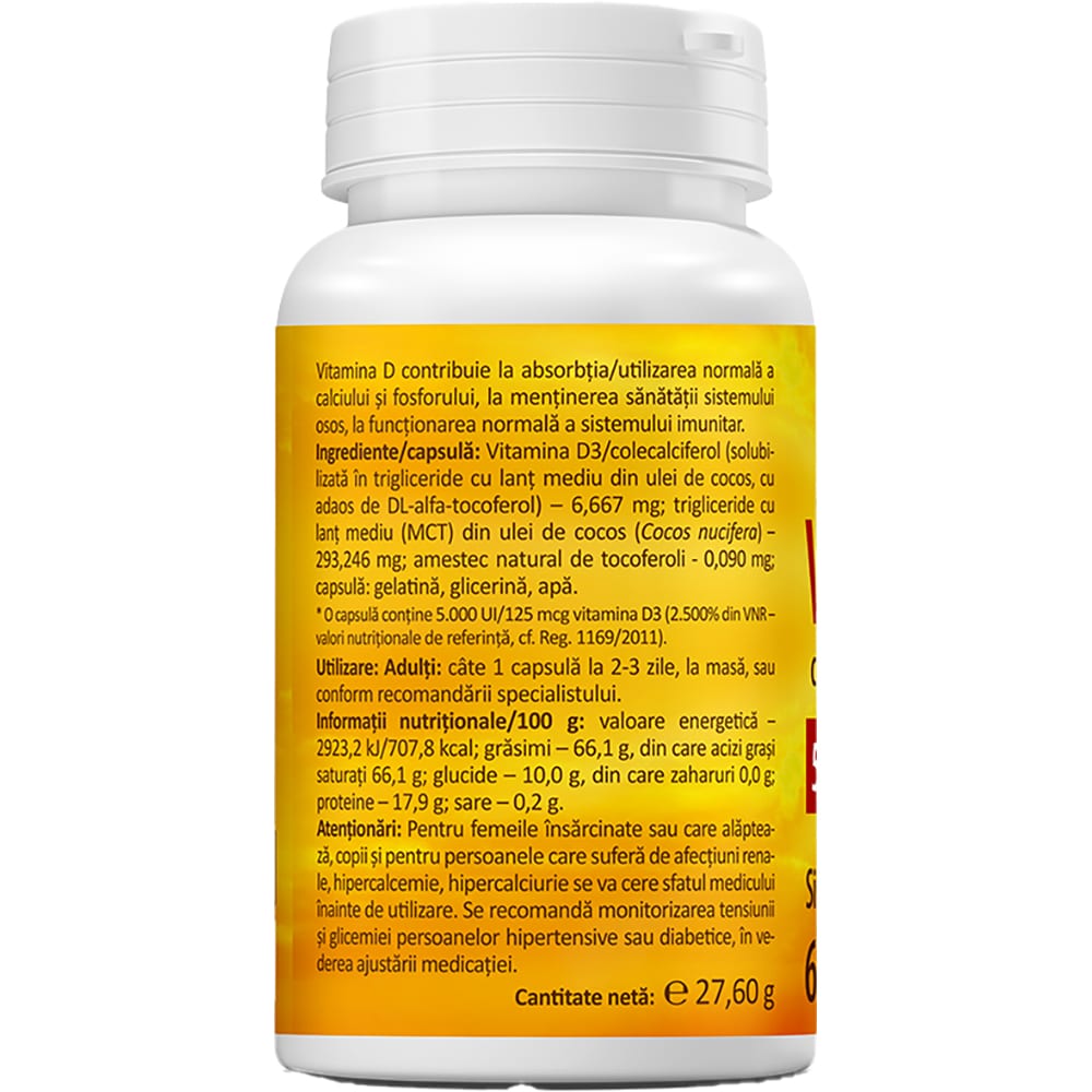 Supliment Vitamina D3 5000 UI, 60 capsule, ZENYTH
