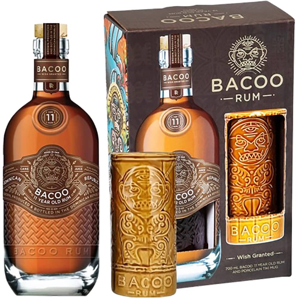 Set Rom Bacoo 11YO + pahar Tiki, 0.7L