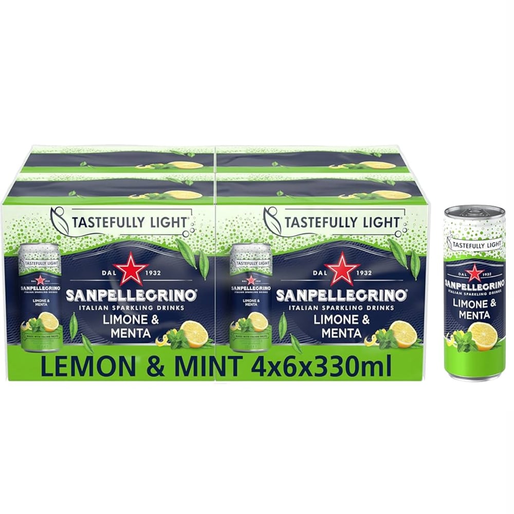 Apa minerala carbogazoasa SAN PELLEGRINO Limone & Menta bax 0.33L x 24 doze
