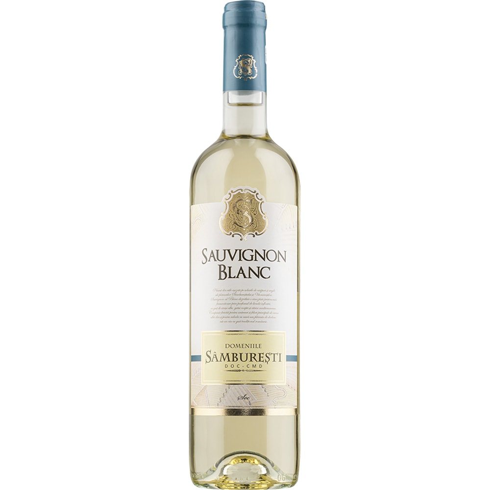 Vin alb sec Domeniile Samburesti Sauvignon Blanc, 0.75L, bax 6 sticle