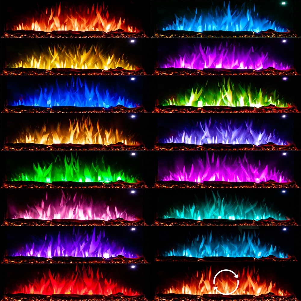 Semineu electric ART FLAME, 1500W, telecomanda, 117 x 21 x 52 cm, alb