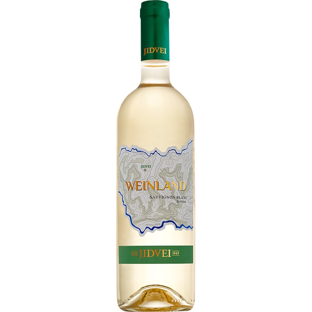 Vin alb demisec Jidvei Weinland Sauvignon Blanc, 0.75L, bax 6 sticle