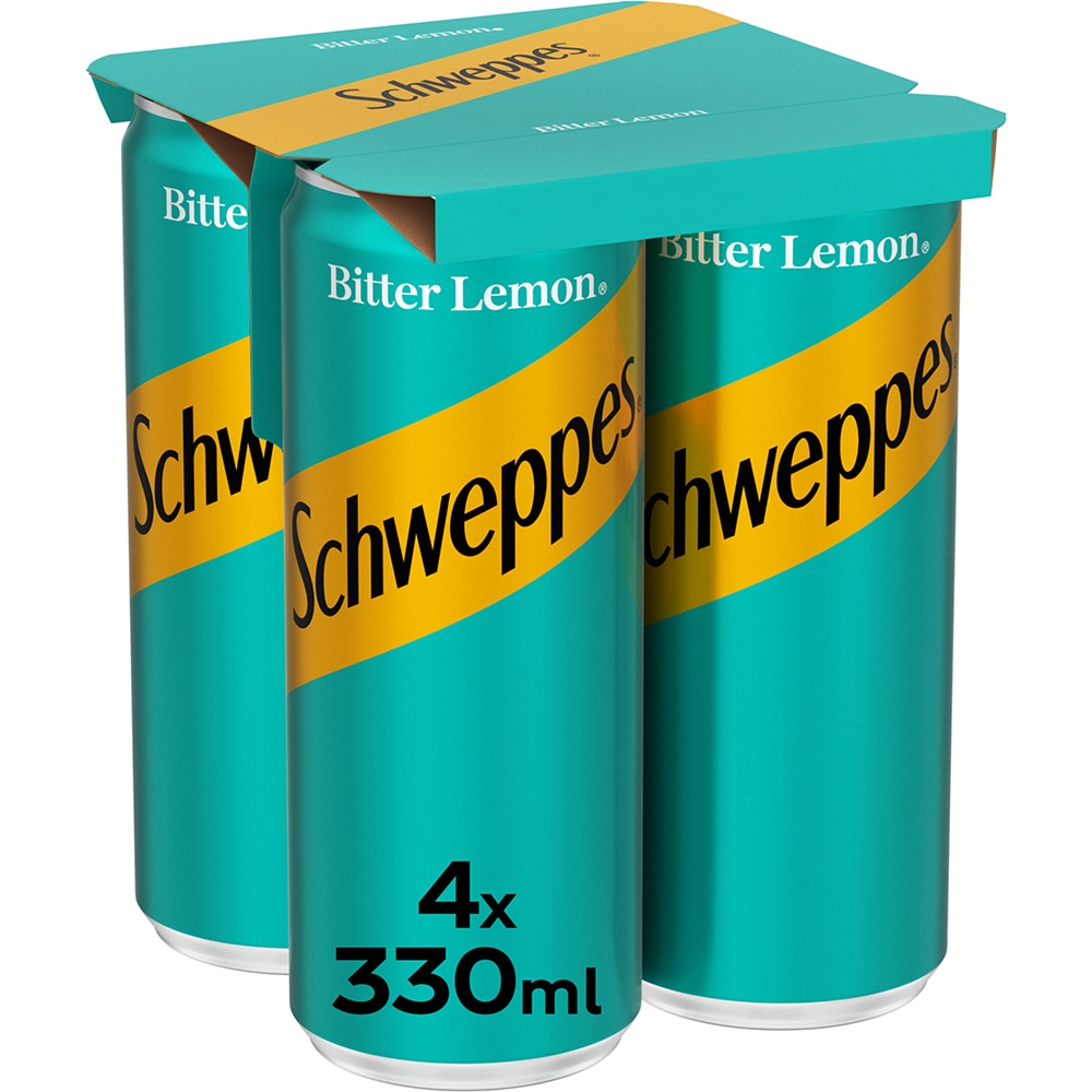 Bautura racoritoare carbogazoasa SCHWEPPES Bitter Lemon bax 0.33L x 4 doze
