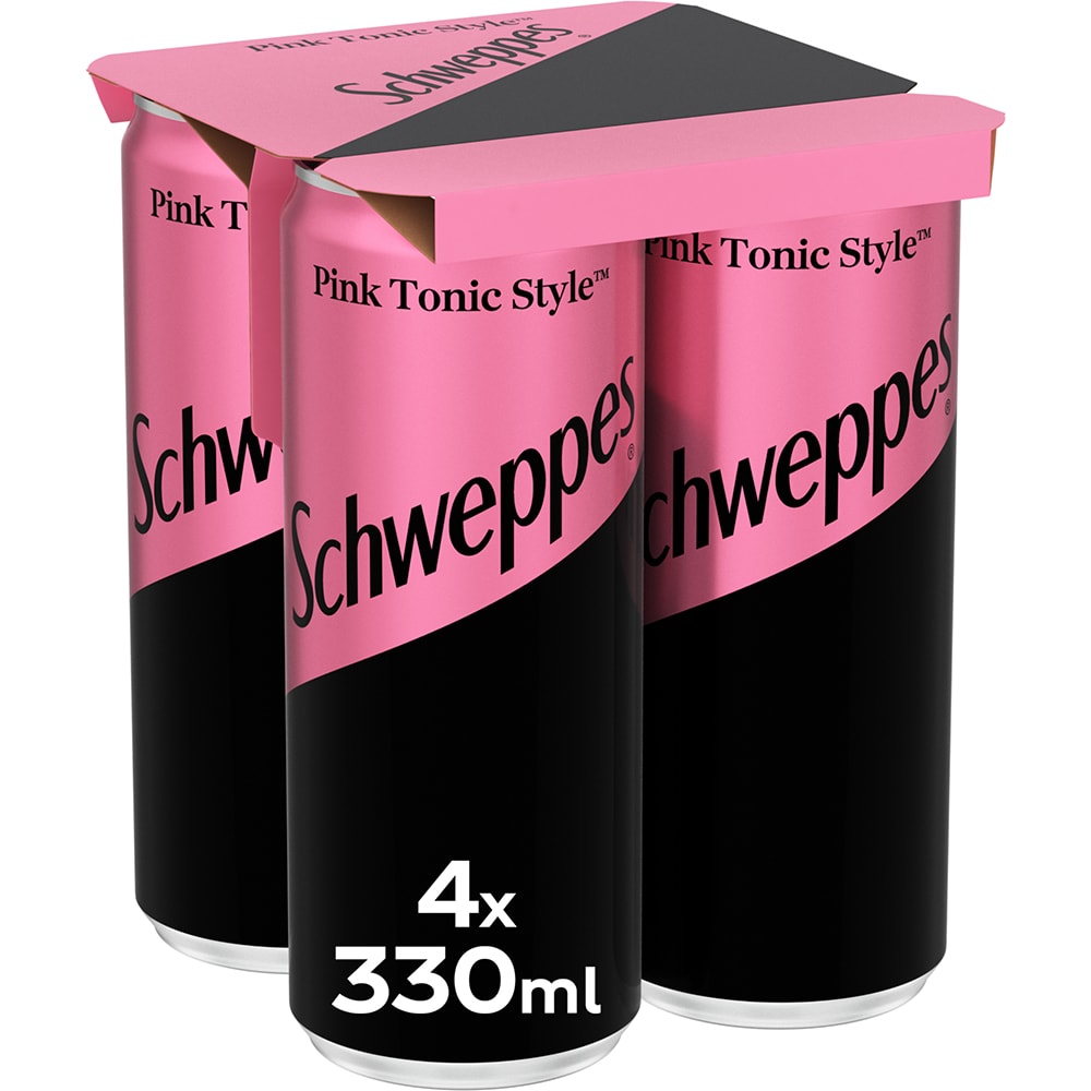 Bautura racoritoare carbogazoasa SCHWEPPES Pink Tonic bax 0.33L x 4 doze