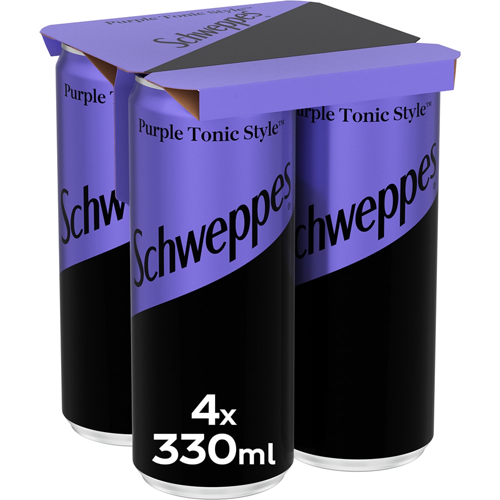 Bautura racoritoare carbogazoasa SCHWEPPES Purple Tonic bax 0.33L x 4 doze