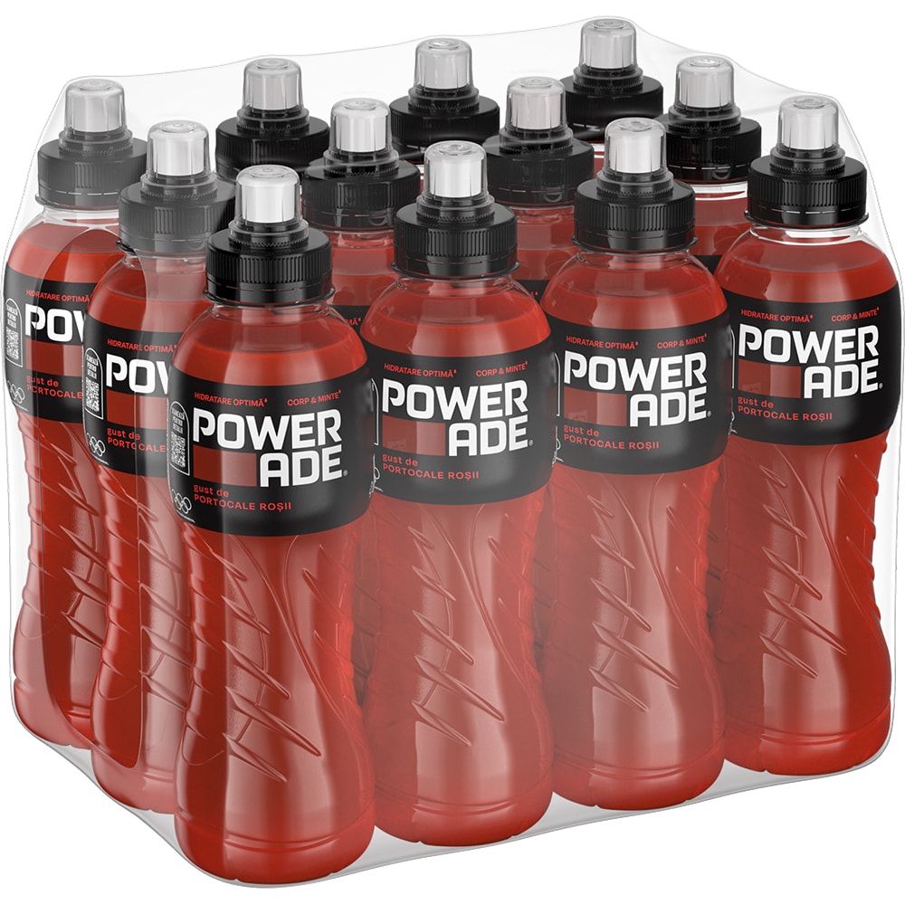 Bautura energizanta PowerAde Blood Orange bax 0.5l x 12 sticle
