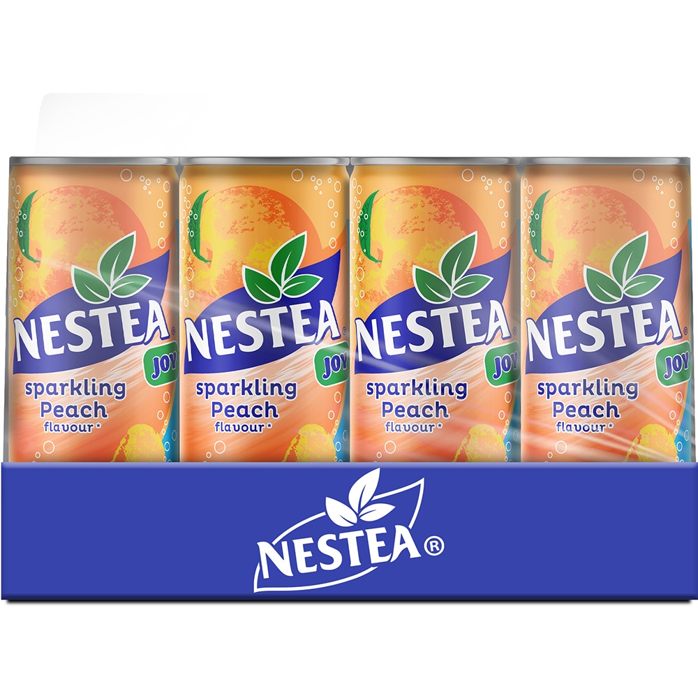 Bautura racoritoare carbogazoasa NESTEA Joy Piersica bax 0.33L x 12 doze