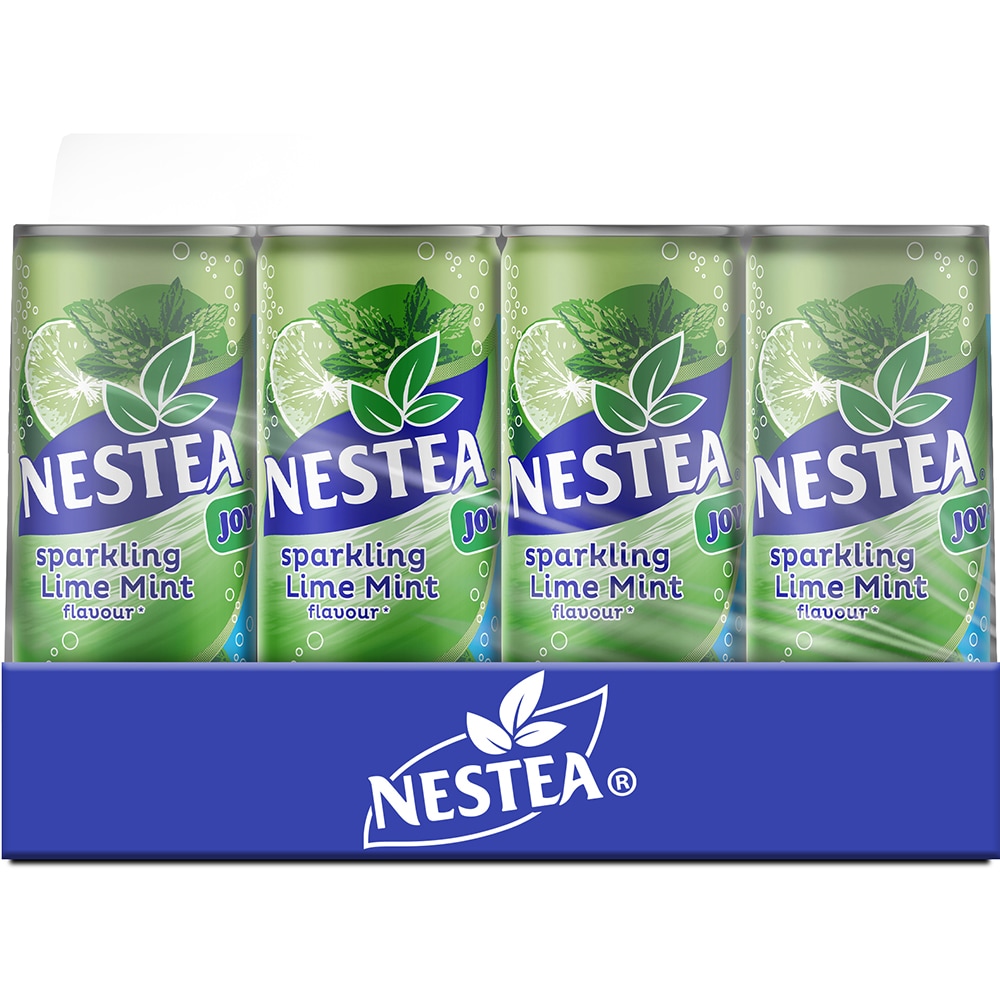 Bautura racoritoare carbogazoasa NESTEA Joy Lime-Menta bax 0.33L x 12 doze