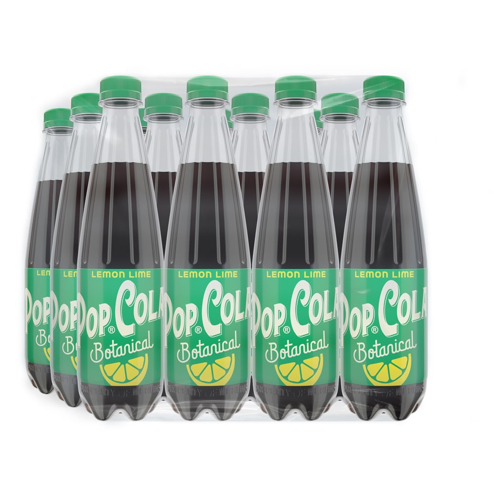 Bautura racoritoare carbogazoasa POPCOLA Botanical Lemon Lime bax 0.5L x 12 sticle