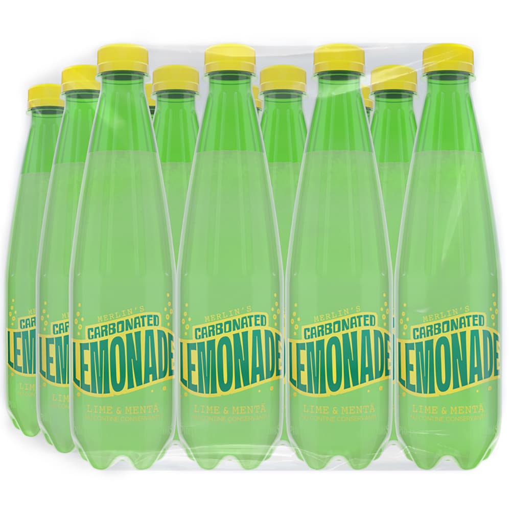 Limonada carbogazoasa MERLINS Lime & Menta bax 0.5L x 12 sticle