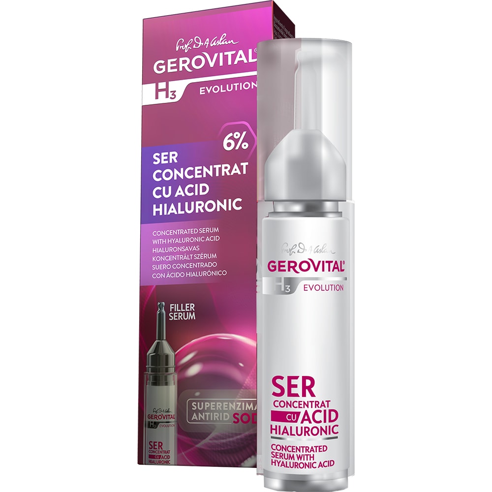 Ser pentru fata GEROVITAL H3 Evolution Acid Hialuronic 6%, 10ml