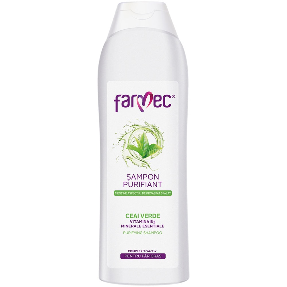 Sampon purifiant FARMEC Ceai verde, 400ml