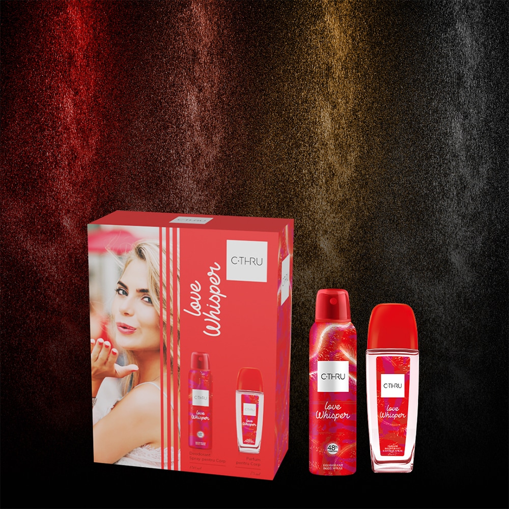 Set cadou C-THRU Love Whisper: Parfum pentru corp, 75ml + Deodorant spray, 150ml