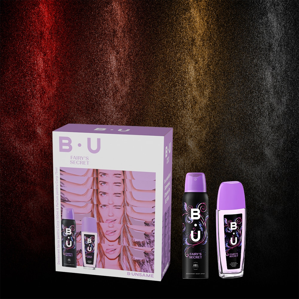 Set cadou B.U Fairy's Secret: Parfum pentru corp, 75ml + Deodorant spray, 150ml